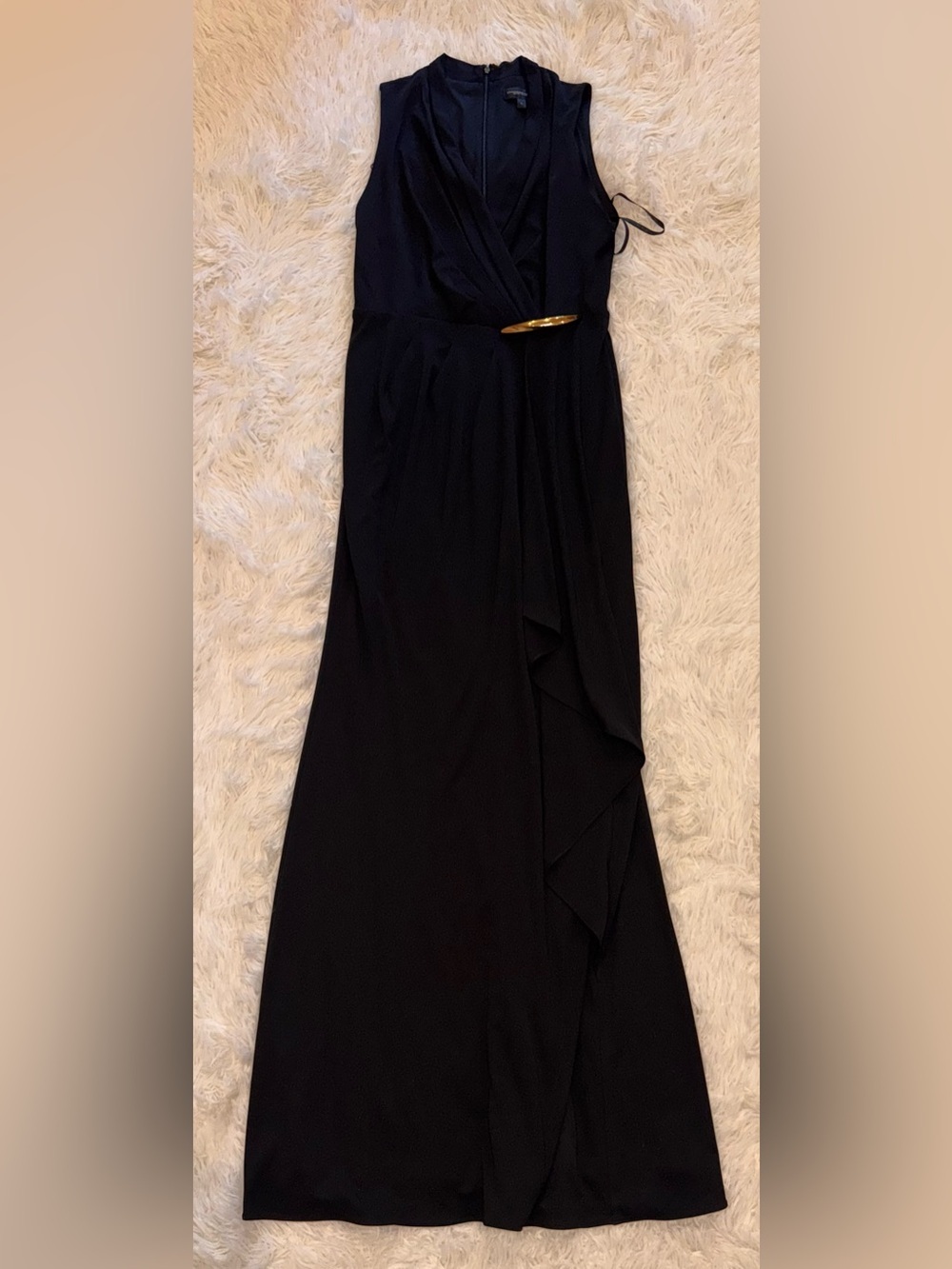 NEW Donna Karan New York Filament Jersey Wrap-Style Cocktail Black Dress Sz 6 - Picture 5 of 12